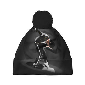 Шапка 3D c помпоном с принтом Michael Jackson в Санкт-Петербурге, 100% полиэстер | универсальный размер, печать по всей поверхности изделия | майкл джексон