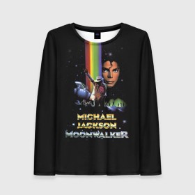 Женский лонгслив 3D с принтом Michael Jackson в Санкт-Петербурге, 100% полиэстер | длинные рукава, круглый вырез горловины, полуприлегающий силуэт | майкл джексон