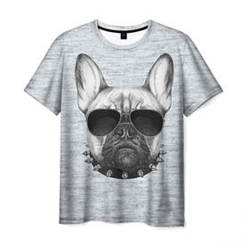 Мужская футболка 3D с принтом Милый бульдог в Санкт-Петербурге, 100% полиэфир | прямой крой, круглый вырез горловины, длина до линии бедер | Тематика изображения на принте: baby | dog | sweet | бульдог | девушке | собачка
