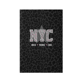 Обложка для паспорта матовая кожа с принтом NYC в Санкт-Петербурге, натуральная матовая кожа | размер 19,3 х 13,7 см; прозрачные пластиковые крепления | chick | meow | nice | nyc | swag | young | девушке | киса | киска | львица | мода | мяу | свэг | тигрица