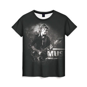 Женская футболка 3D с принтом Muse в Санкт-Петербурге, 100% полиэфир ( синтетическое хлопкоподобное полотно) | прямой крой, круглый вырез горловины, длина до линии бедер | heavy | metal | muse | rock | trash | альтернатива | метал | рок | хеви