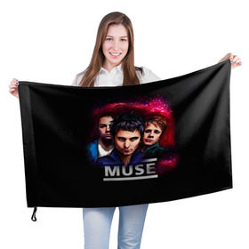 Флаг 3D с принтом Muse в Санкт-Петербурге, 100% полиэстер | плотность ткани — 95 г/м2, размер — 67 х 109 см. Принт наносится с одной стороны | heavy | metal | muse | rock | trash | альтернатива | метал | рок | хеви
