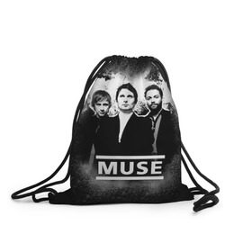 Рюкзак-мешок 3D с принтом Muse в Санкт-Петербурге, 100% полиэстер | плотность ткани — 200 г/м2, размер — 35 х 45 см; лямки — толстые шнурки, застежка на шнуровке, без карманов и подкладки | heavy | metal | muse | rock | trash | альтернатива | метал | рок | хеви