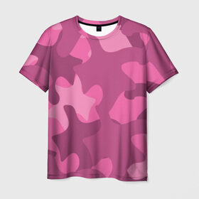Мужская футболка 3D с принтом Розовый камуфляж в Санкт-Петербурге, 100% полиэфир | прямой крой, круглый вырез горловины, длина до линии бедер | army | military | армия