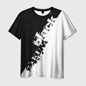 Мужская футболка 3D с принтом Black and White в Санкт-Петербурге, 100% полиэфир | прямой крой, круглый вырез горловины, длина до линии бедер | black | white | краска | черно белый