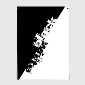 Постер с принтом Black and White в Санкт-Петербурге, 100% бумага
 | бумага, плотность 150 мг. Матовая, но за счет высокого коэффициента гладкости имеет небольшой блеск и дает на свету блики, но в отличии от глянцевой бумаги не покрыта лаком | black | white | краска | черно белый