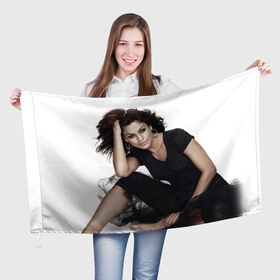 Флаг 3D с принтом Ева Мендес в Санкт-Петербурге, 100% полиэстер | плотность ткани — 95 г/м2, размер — 67 х 109 см. Принт наносится с одной стороны | eva mendes | американская актриса | ева мендес