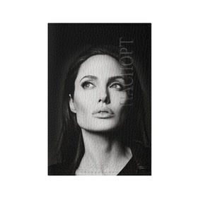 Обложка для паспорта матовая кожа с принтом Анжелина Джоли в Санкт-Петербурге, натуральная матовая кожа | размер 19,3 х 13,7 см; прозрачные пластиковые крепления | Тематика изображения на принте: angelina jolie | американская актриса | анжелина джоли | режиссёр | фотомодель | ценарист
