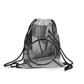 Рюкзак-мешок 3D с принтом Велосипед в Санкт-Петербурге, 100% полиэстер | плотность ткани — 200 г/м2, размер — 35 х 45 см; лямки — толстые шнурки, застежка на шнуровке, без карманов и подкладки | bike | байк | велосипед | италия | стиль
