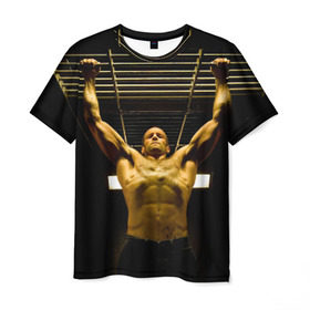 Мужская футболка 3D с принтом Джейсон Стэйтем в Санкт-Петербурге, 100% полиэфир | прямой крой, круглый вырез горловины, длина до линии бедер | jason statham | актёр | английский | джейсон стэйтем