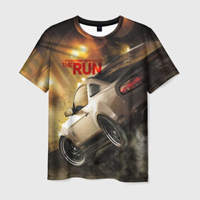 Мужская футболка 3D с принтом NFS в Санкт-Петербурге, 100% полиэфир | прямой крой, круглый вырез горловины, длина до линии бедер | need for speed | nfs | the run | авто | нфс
