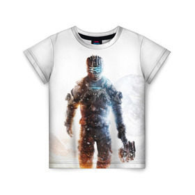 Детская футболка 3D с принтом Isaac Clark в Санкт-Петербурге, 100% гипоаллергенный полиэфир | прямой крой, круглый вырез горловины, длина до линии бедер, чуть спущенное плечо, ткань немного тянется | dead | horror | isaac clark | space | игра | космос