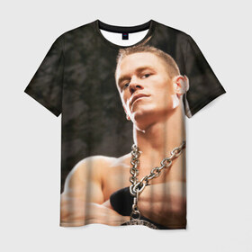 Мужская футболка 3D с принтом Боец рестлинга в Санкт-Петербурге, 100% полиэфир | прямой крой, круглый вырез горловины, длина до линии бедер | боец реслинга | медаль | реслинг | ринг | цепь | чемпион