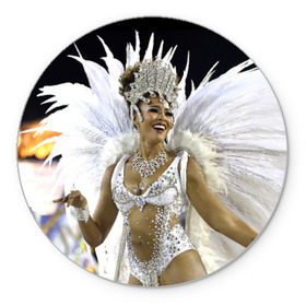 Коврик круглый с принтом Карнавал в Рио в Санкт-Петербурге, резина и полиэстер | круглая форма, изображение наносится на всю лицевую часть | бразилия