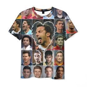 Мужская футболка 3D с принтом Алессандро Дель Пьеро - лучший в Санкт-Петербурге, 100% полиэфир | прямой крой, круглый вырез горловины, длина до линии бедер | alessandro del piero | алессандро дель пьеро | лучшие футболисты | любимые игроки | самые крутые | сердце | футбол | я люблю