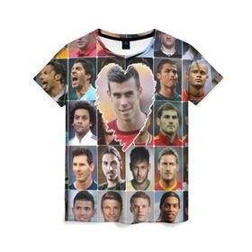 Женская футболка 3D с принтом Гарет Бэйл - лучший в Санкт-Петербурге, 100% полиэфир ( синтетическое хлопкоподобное полотно) | прямой крой, круглый вырез горловины, длина до линии бедер | gareth bale | гарет бэйл | лучшие футболисты | любимые игроки | самые крутые | сердце | футбол | я люблю