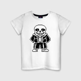 Детская футболка хлопок с принтом Undertale Sans в Санкт-Петербурге, 100% хлопок | круглый вырез горловины, полуприлегающий силуэт, длина до линии бедер | 