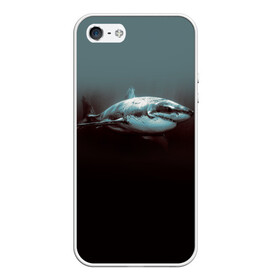 Чехол для iPhone 5/5S матовый с принтом Акула в Санкт-Петербурге, Силикон | Область печати: задняя сторона чехла, без боковых панелей | акула | море | хищник
