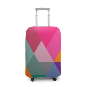 Чехол для чемодана 3D с принтом Разноцветные полигоны в Санкт-Петербурге, 86% полиэфир, 14% спандекс | двустороннее нанесение принта, прорези для ручек и колес | абстракция | полигон | ромб | узор | фон | цвет