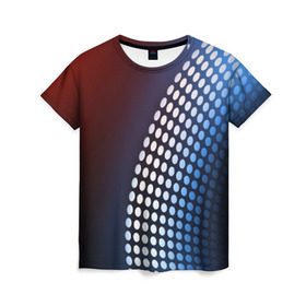 Женская футболка 3D с принтом Светящиеся круги в Санкт-Петербурге, 100% полиэфир ( синтетическое хлопкоподобное полотно) | прямой крой, круглый вырез горловины, длина до линии бедер | светящиеся круги