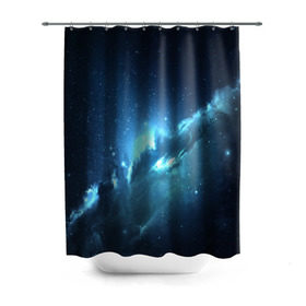 Штора 3D для ванной с принтом Atlantis Nebula в Санкт-Петербурге, 100% полиэстер | плотность материала — 100 г/м2. Стандартный размер — 146 см х 180 см. По верхнему краю — пластиковые люверсы для креплений. В комплекте 10 пластиковых колец | вселенная | галактика | звезда | космос | небеса