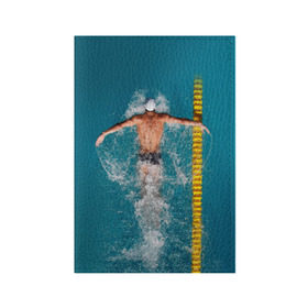Обложка для паспорта матовая кожа с принтом Баттерфляй в Санкт-Петербурге, натуральная матовая кожа | размер 19,3 х 13,7 см; прозрачные пластиковые крепления | плавание | спорт