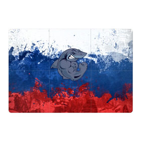 Магнитный плакат 3Х2 с принтом Акула в Санкт-Петербурге, Полимерный материал с магнитным слоем | 6 деталей размером 9*9 см | плавание | россия | русский | спорт