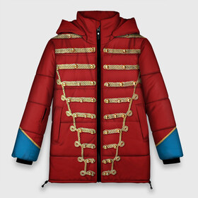 Женская зимняя куртка 3D с принтом Пиджак Майкла Джексона в Санкт-Петербурге, верх — 100% полиэстер; подкладка — 100% полиэстер; утеплитель — 100% полиэстер | длина ниже бедра, силуэт Оверсайз. Есть воротник-стойка, отстегивающийся капюшон и ветрозащитная планка. 

Боковые карманы с листочкой на кнопках и внутренний карман на молнии | Тематика изображения на принте: jackson | michael | джексон | костюм | майкл | одежда | пиджак