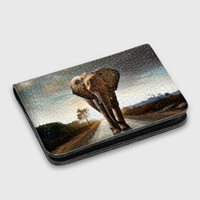 Картхолдер с принтом с принтом Дикий слон в Санкт-Петербурге, натуральная матовая кожа | размер 7,3 х 10 см; кардхолдер имеет 4 кармана для карт; | Тематика изображения на принте: слон