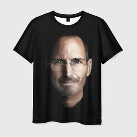Мужская футболка 3D с принтом Стив Джобс в Санкт-Петербурге, 100% полиэфир | прямой крой, круглый вырез горловины, длина до линии бедер | apple | ipad | iphone | jobs | steve | джобс | стив