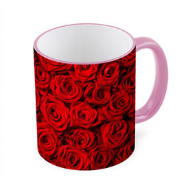 Кружка 3D с принтом Красные розы в Санкт-Петербурге, керамика | ёмкость 330 мл | букет | лепесток | роза | розы | цвет | цветок
