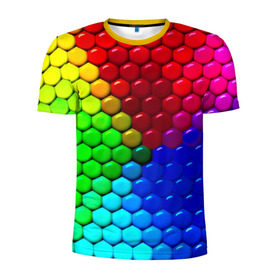 Мужская футболка 3D спортивная с принтом Eternity в Санкт-Петербурге, 100% полиэстер с улучшенными характеристиками | приталенный силуэт, круглая горловина, широкие плечи, сужается к линии бедра | кубики | новые | текстуры
