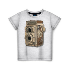 Детская футболка 3D с принтом Фотоаппарат в Санкт-Петербурге, 100% гипоаллергенный полиэфир | прямой крой, круглый вырез горловины, длина до линии бедер, чуть спущенное плечо, ткань немного тянется | Тематика изображения на принте: camera | зеркалка | камера | фотик | фото | фотоаппарат | фотографировать