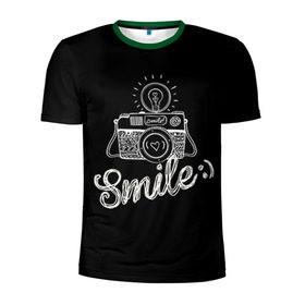 Мужская футболка 3D спортивная с принтом Smile в Санкт-Петербурге, 100% полиэстер с улучшенными характеристиками | приталенный силуэт, круглая горловина, широкие плечи, сужается к линии бедра | camera | smile | вспышка | зеркалка | камера | фотик | фото | фотоаппарат | фотографировать