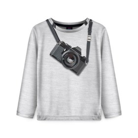 Детский лонгслив 3D с принтом Фотоаппарат на груди в Санкт-Петербурге, 100% полиэстер | длинные рукава, круглый вырез горловины, полуприлегающий силуэт
 | camera | зеркалка | камера | фотик | фото | фотоаппарат | фотографировать