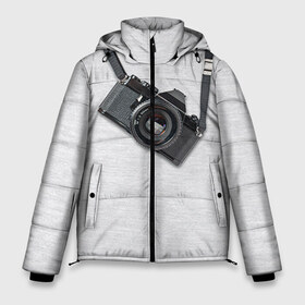 Мужская зимняя куртка 3D с принтом Фотоаппарат на груди в Санкт-Петербурге, верх — 100% полиэстер; подкладка — 100% полиэстер; утеплитель — 100% полиэстер | длина ниже бедра, свободный силуэт Оверсайз. Есть воротник-стойка, отстегивающийся капюшон и ветрозащитная планка. 

Боковые карманы с листочкой на кнопках и внутренний карман на молнии. | Тематика изображения на принте: camera | зеркалка | камера | фотик | фото | фотоаппарат | фотографировать