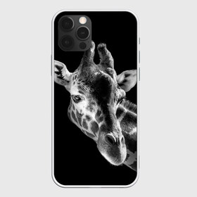Чехол для iPhone 12 Pro Max с принтом Жираф в Санкт-Петербурге, Силикон |  | Тематика изображения на принте: африка | животное | жираф | фон | фото | черно белое | черный