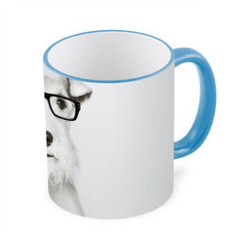 Кружка 3D с принтом Собака в очках в Санкт-Петербурге, керамика | ёмкость 330 мл | белый | домашнее | животное | очки | пес | прикол | собака в очках | умный | ученый | эрдельтерьер