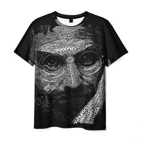 Мужская футболка 3D с принтом Стив Джобс в Санкт-Петербурге, 100% полиэфир | прямой крой, круглый вырез горловины, длина до линии бедер | apple | steve jobs | стив джобс