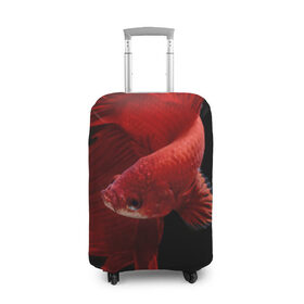 Чехол для чемодана 3D с принтом Бойцовая рыбка в Санкт-Петербурге, 86% полиэфир, 14% спандекс | двустороннее нанесение принта, прорези для ручек и колес | аквариумная | бойцовая | красивый | плавники | рыба | рыбка | хвост | япаонская