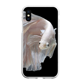 Чехол для iPhone XS Max матовый с принтом Бойцовая рыбка в Санкт-Петербурге, Силикон | Область печати: задняя сторона чехла, без боковых панелей | аквариумная | бойцовая | красивый | плавники | рыба | рыбка | хвост | япаонская