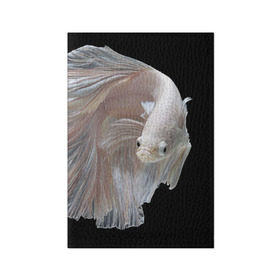 Обложка для паспорта матовая кожа с принтом Бойцовая рыбка в Санкт-Петербурге, натуральная матовая кожа | размер 19,3 х 13,7 см; прозрачные пластиковые крепления | аквариумная | бойцовая | красивый | плавники | рыба | рыбка | хвост | япаонская