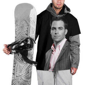 Накидка на куртку 3D с принтом Крис Пайн в Санкт-Петербурге, 100% полиэстер |  | Тематика изображения на принте: celebrity | chris pine | актёр | американский | знаменитость | крис пайн