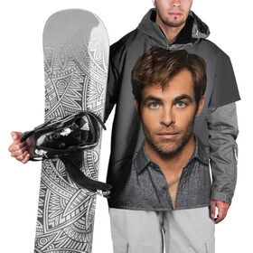 Накидка на куртку 3D с принтом Крис Пайн в Санкт-Петербурге, 100% полиэстер |  | Тематика изображения на принте: celebrity | chris pine | актёр | американский | знаменитость | крис пайн