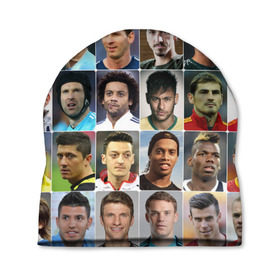 Шапка 3D с принтом Лучшие футболисты в Санкт-Петербурге, 100% полиэстер | универсальный размер, печать по всей поверхности изделия | великие | звёзды | знаменитости | игроки | легендарные | лучшие | самые крутые | футбол | футболисты | элита