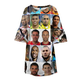 Детское платье 3D с принтом Великие футболисты в Санкт-Петербурге, 100% полиэстер | прямой силуэт, чуть расширенный к низу. Круглая горловина, на рукавах — воланы | великие | звёзды | знаменитости | игроки | легендарные | лучшие | самые крутые | футбол | футболисты | элита
