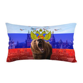 Подушка 3D антистресс с принтом Русский медведь и герб в Санкт-Петербурге, наволочка — 100% полиэстер, наполнитель — вспененный полистирол | состоит из подушки и наволочки на молнии | герб | медведь | россия | русский | русский медведь