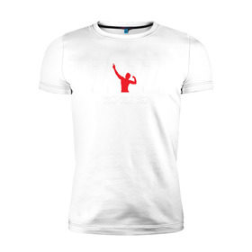 Мужская футболка премиум с принтом Zyzz White в Санкт-Петербурге, 92% хлопок, 8% лайкра | приталенный силуэт, круглый вырез ворота, длина до линии бедра, короткий рукав | bodybuilding | zyzz | бодибилдинг | зиз | качок | мышцы