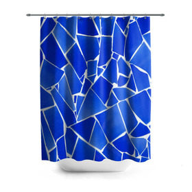 Штора 3D для ванной с принтом Битое стекло в Санкт-Петербурге, 100% полиэстер | плотность материала — 100 г/м2. Стандартный размер — 146 см х 180 см. По верхнему краю — пластиковые люверсы для креплений. В комплекте 10 пластиковых колец | абстракция | витраж | мозаика | стекло