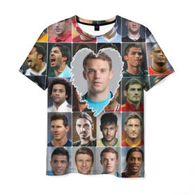 Мужская футболка 3D с принтом Мануэль Нойер - лучший в Санкт-Петербурге, 100% полиэфир | прямой крой, круглый вырез горловины, длина до линии бедер | manuel neuer | бавария | германия | лучшие футболисты | любимый игрок | мануэль нойер | самый крутой | я люблю